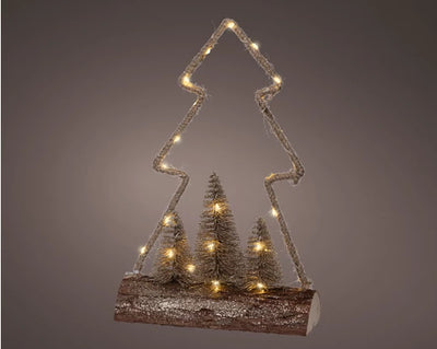 Christmas LED Collection - Christmas Tree/Star Woodland Log