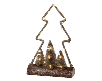 Christmas LED Collection - Christmas Tree/Star Woodland Log