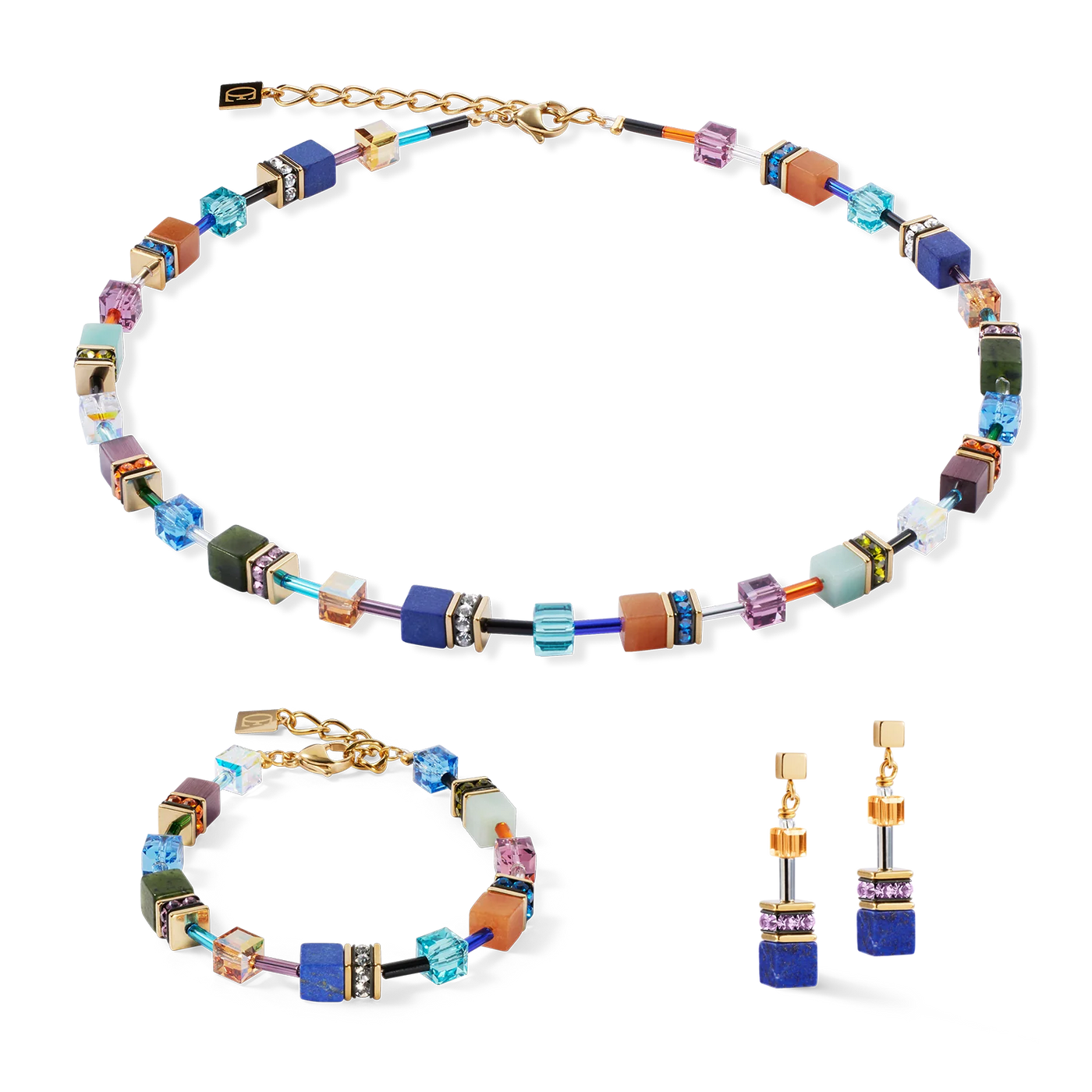 Coeur De Lion - GeoCUBE® Iconic Precious Multicolour Motion Earrings