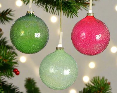 Glass Christmas Tree Hanging Decoration - Beaded Bauble **Click & Collect Only**