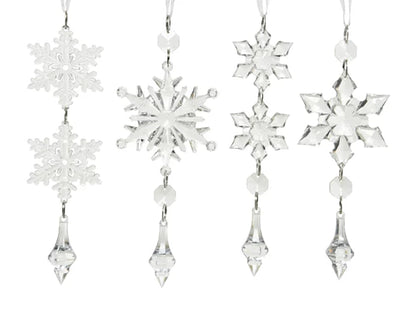 Snowflake Clear with Ice Drops Decoration