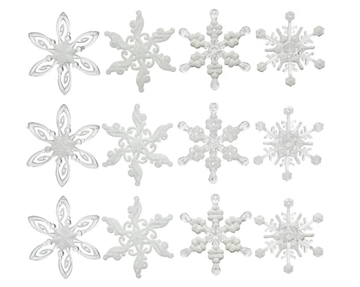 Winter White Glitter Snowflake Decoration