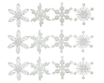 Winter White Glitter Snowflake Decoration