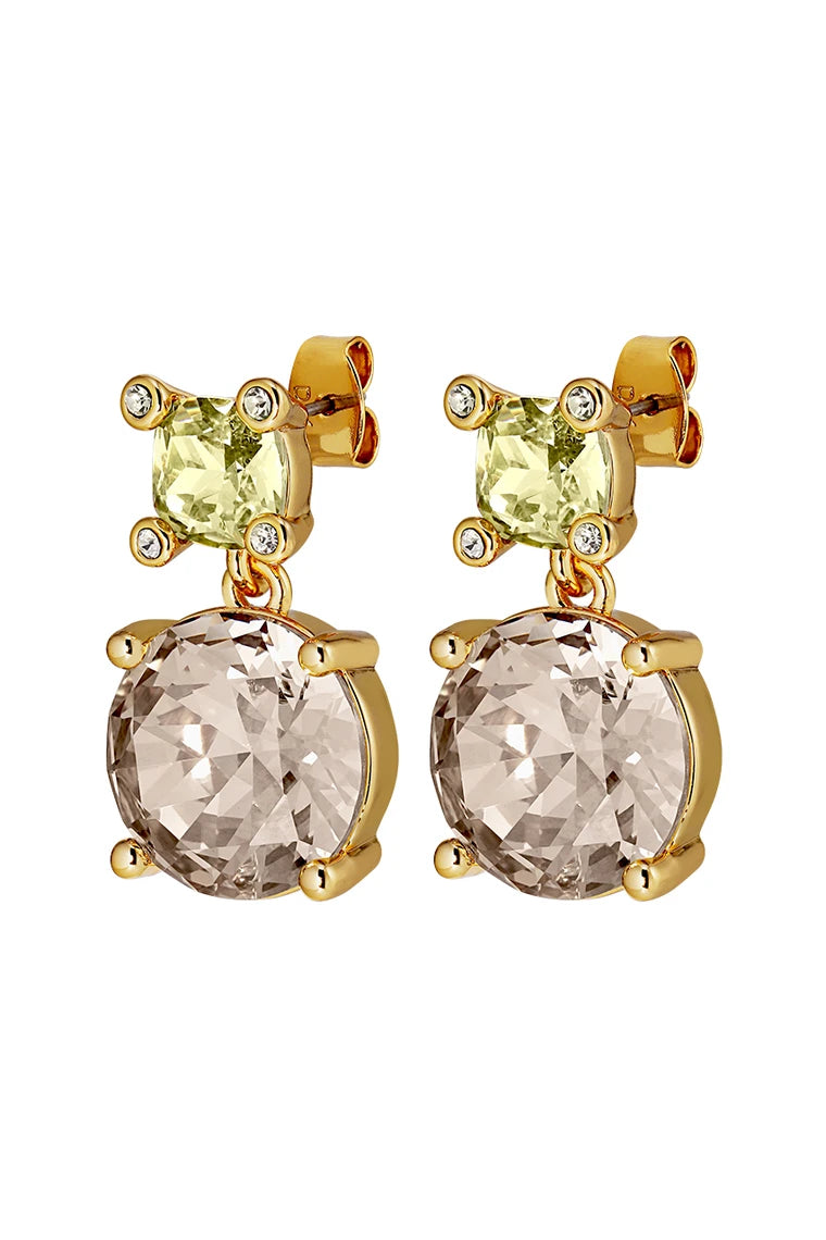 Dyrberg Kern Earrings - Nicola Yellow Crystal/ Gold