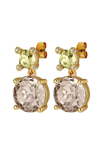 Dyrberg Kern Earrings - Nicola Yellow Crystal/ Gold