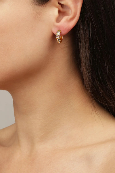 Dyrberg Kern Earrings - Heidi Gold/Silver Crystal Hoops
