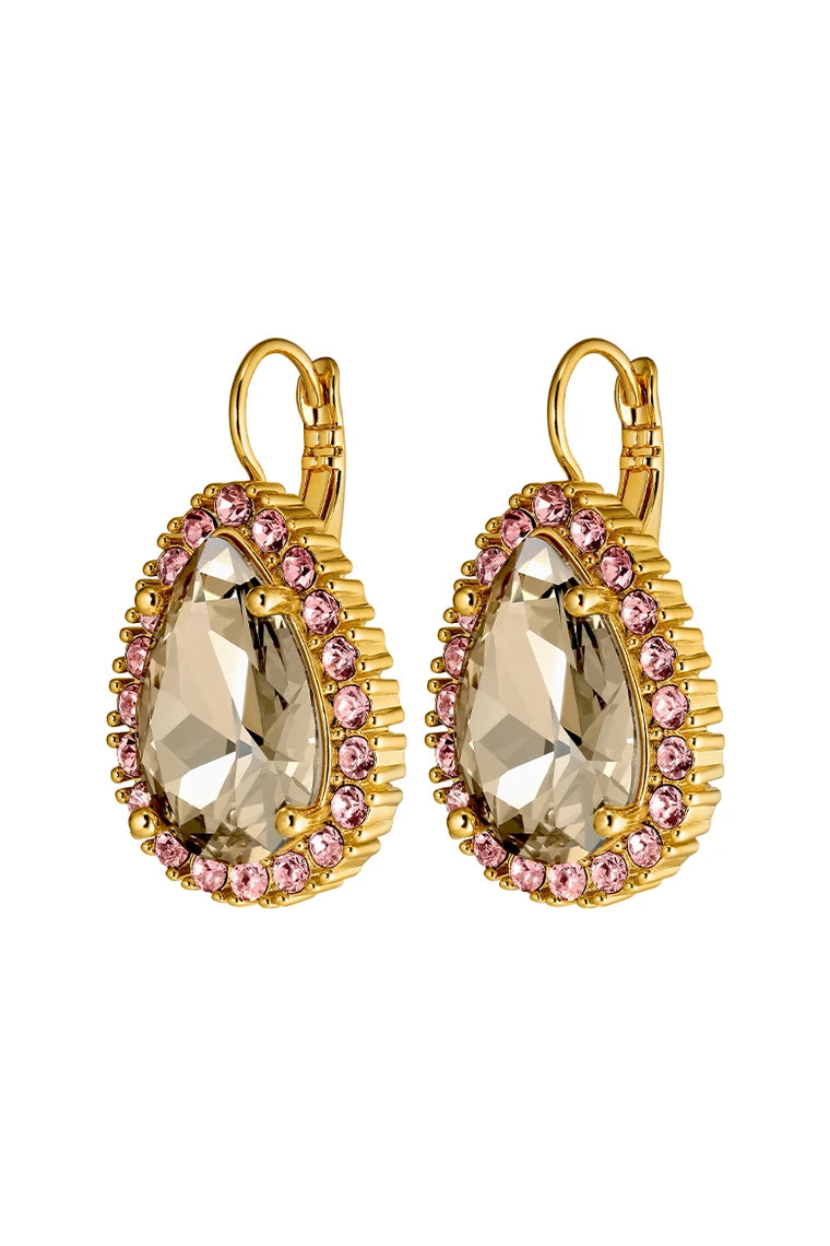 Dyrberg Kern Earrings - Fiora Gold - Light Rose/Aqua/Golden