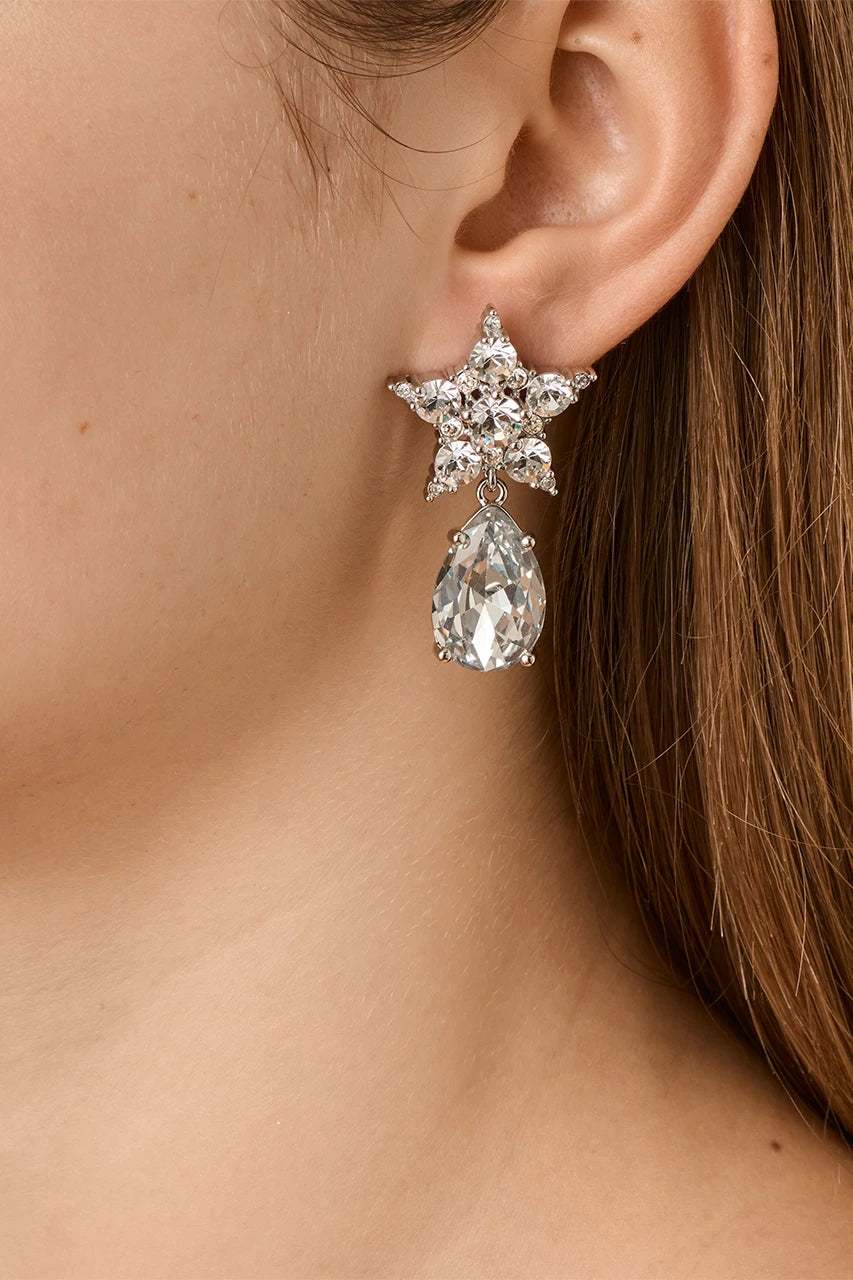 Dyrberg Kern Earrings - Hydra with White Crystals