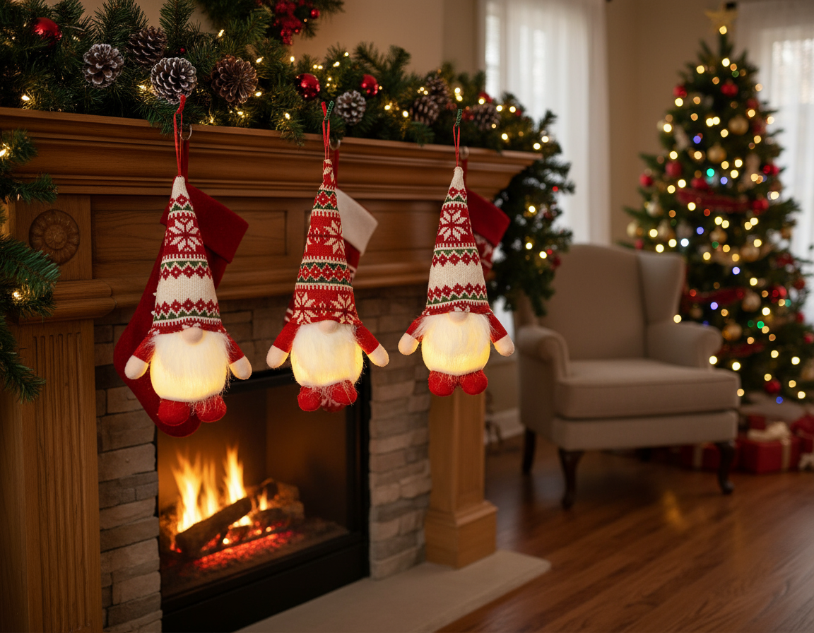 Christmas LED Collection - Gnome Hanging Decorations