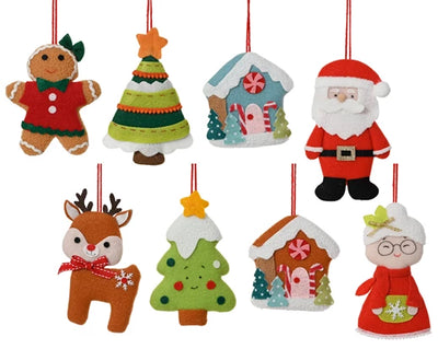 Christmas Tree Hanging Decoration - Festive Fabric Characters