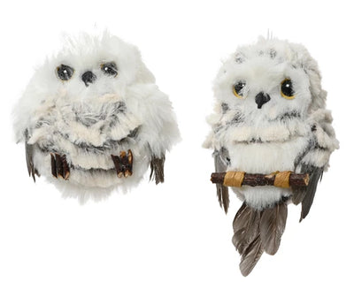 Christmas Tree Hanging Decoration - Faux Fur Owl