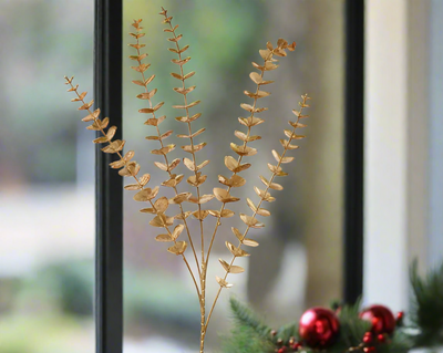 Christmas Floristry Stem- Gold Eucalypthus Spray