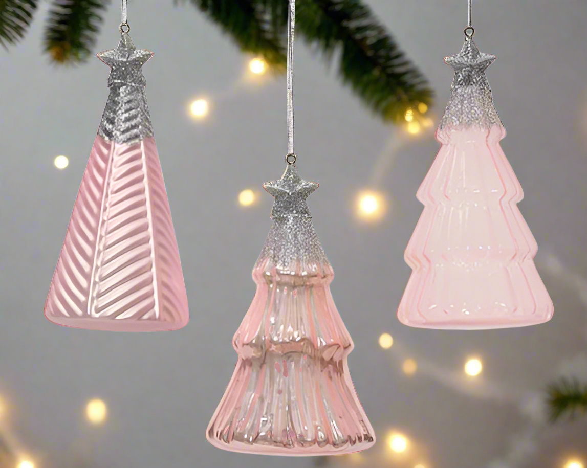 Glass Tree Hanging Decoration with Star **CLICK & COLLECT ONLY**