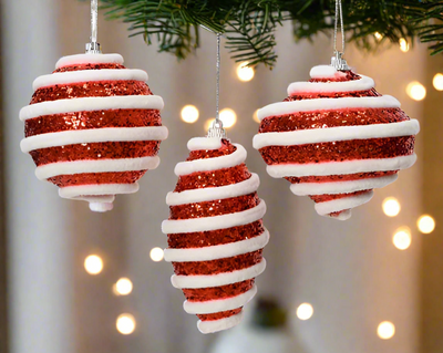 Red & White Candy Stripe Bauble