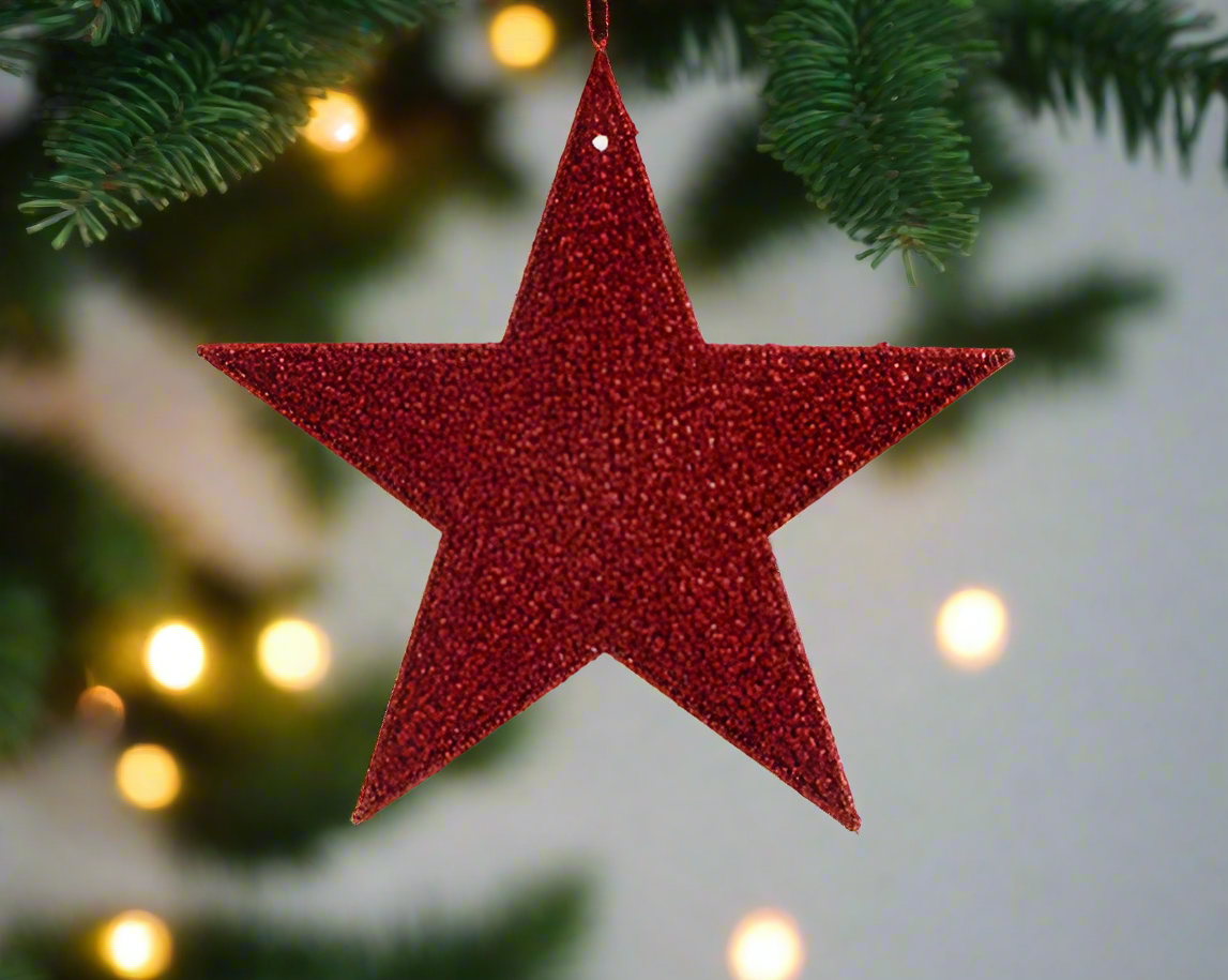 Red Glitter Star/Tree/Snowflake Decoration