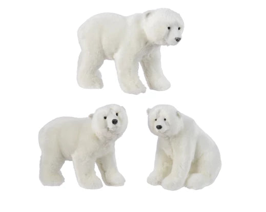 Fluffy Polar Bear -  3 assorted