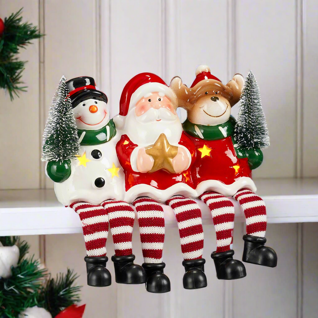 Christmas LED Collection - Santa Claus, Reindeer & Snowman Shelf Sitter