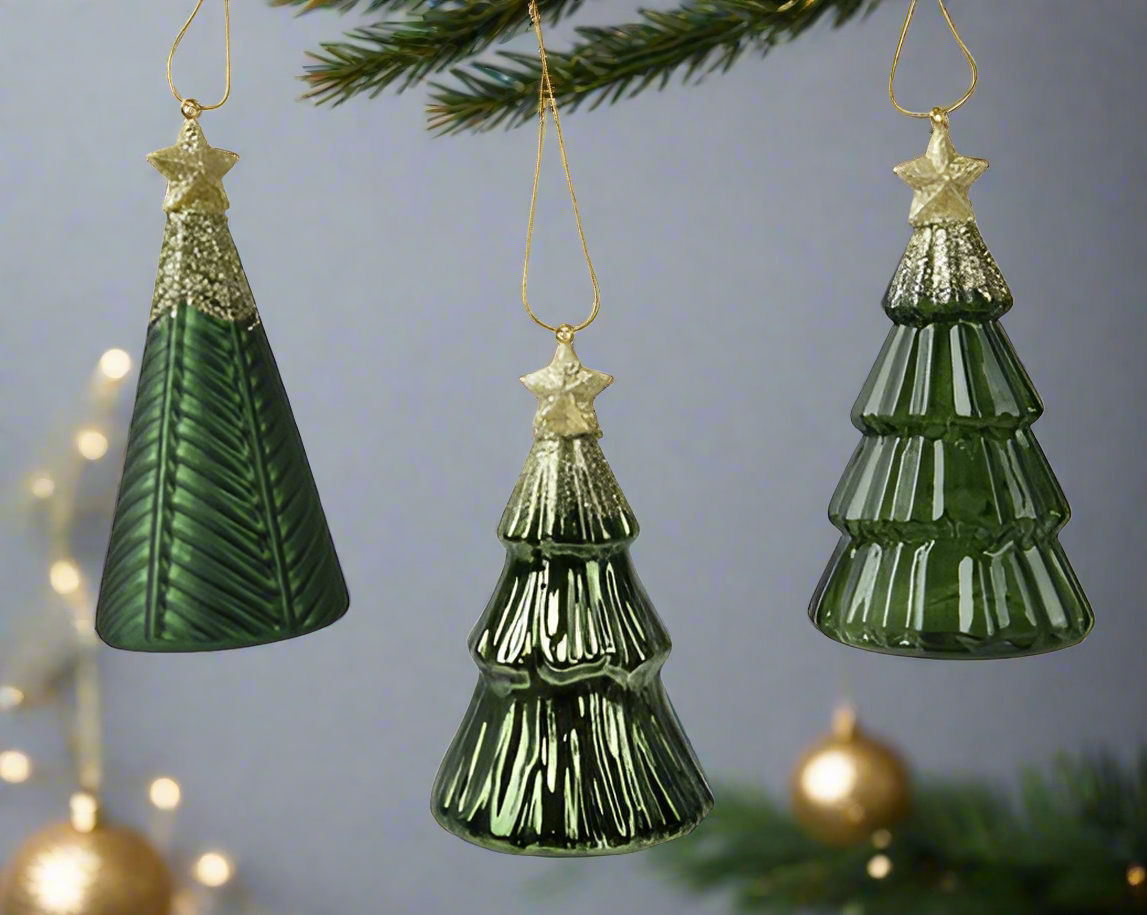 Glass Tree Hanging Decoration with Star **CLICK & COLLECT ONLY**