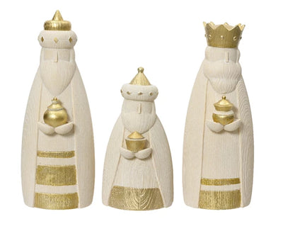 Nativity Set - Cream & Gold Three Wise Men