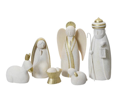 Nativity Set - Cream & Gold