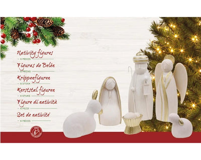 Christmas Nativity Set - Cream & Gold