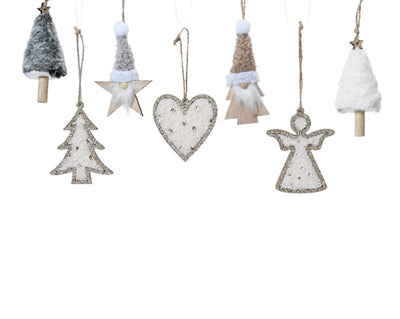 Glitter Plywood Decorations Assortment