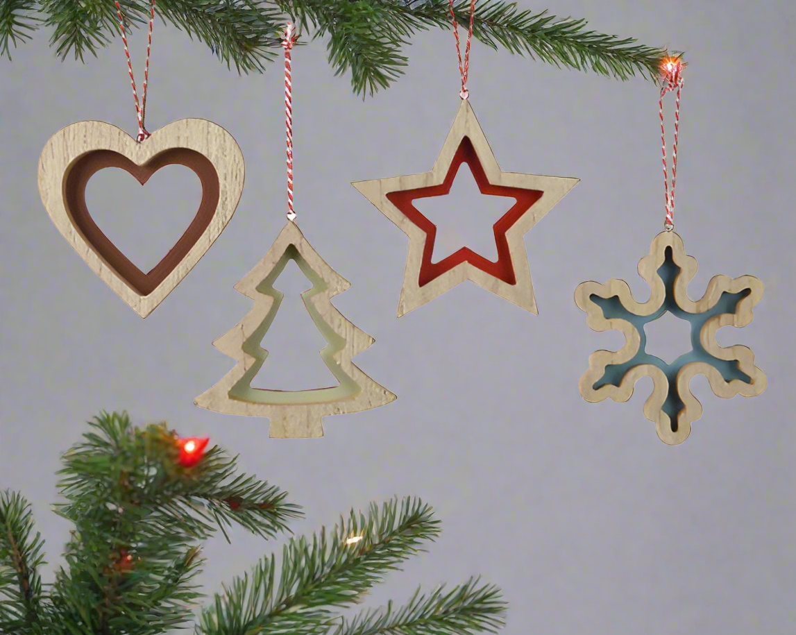 Christmas Tree Hanging Decoration - Heart/Christmas Tree/Star/Snowflake