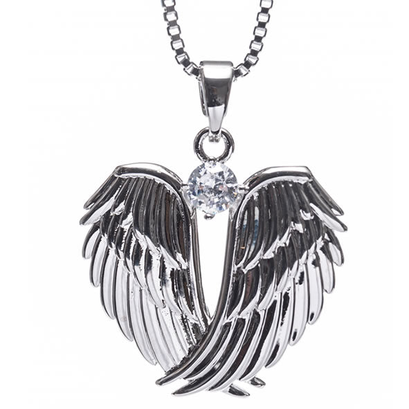 Newgrange Pendant - Silver Angel Wings Pendant