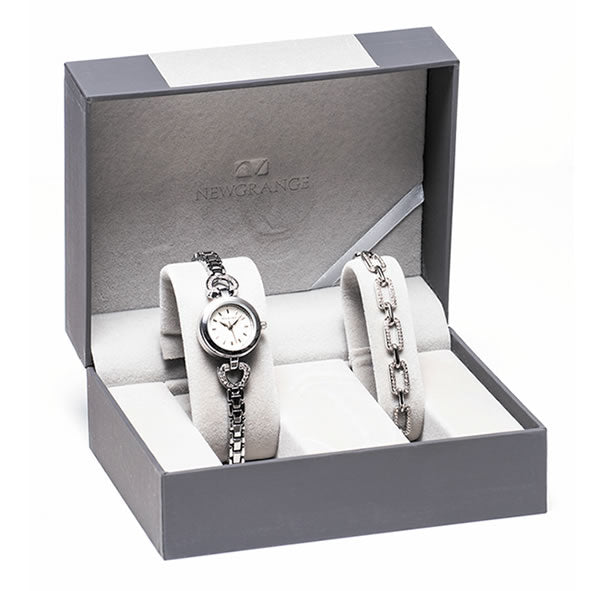 Newgrange Watch & Bracelet Set - Rose Gold/ Silver Plated