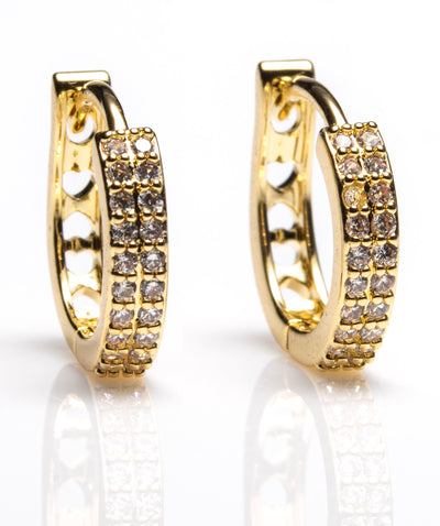 Newgrange Earrings - Small Diamanté Hoop