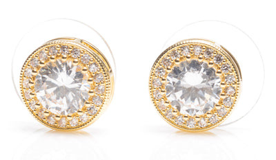 Newgrange Earrings - White Stone & Diamanté