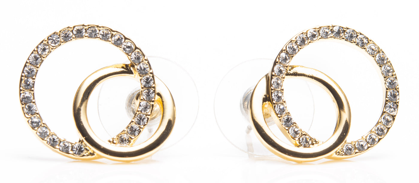 Newgrange Earrings - Interlocking Diamanté Loop