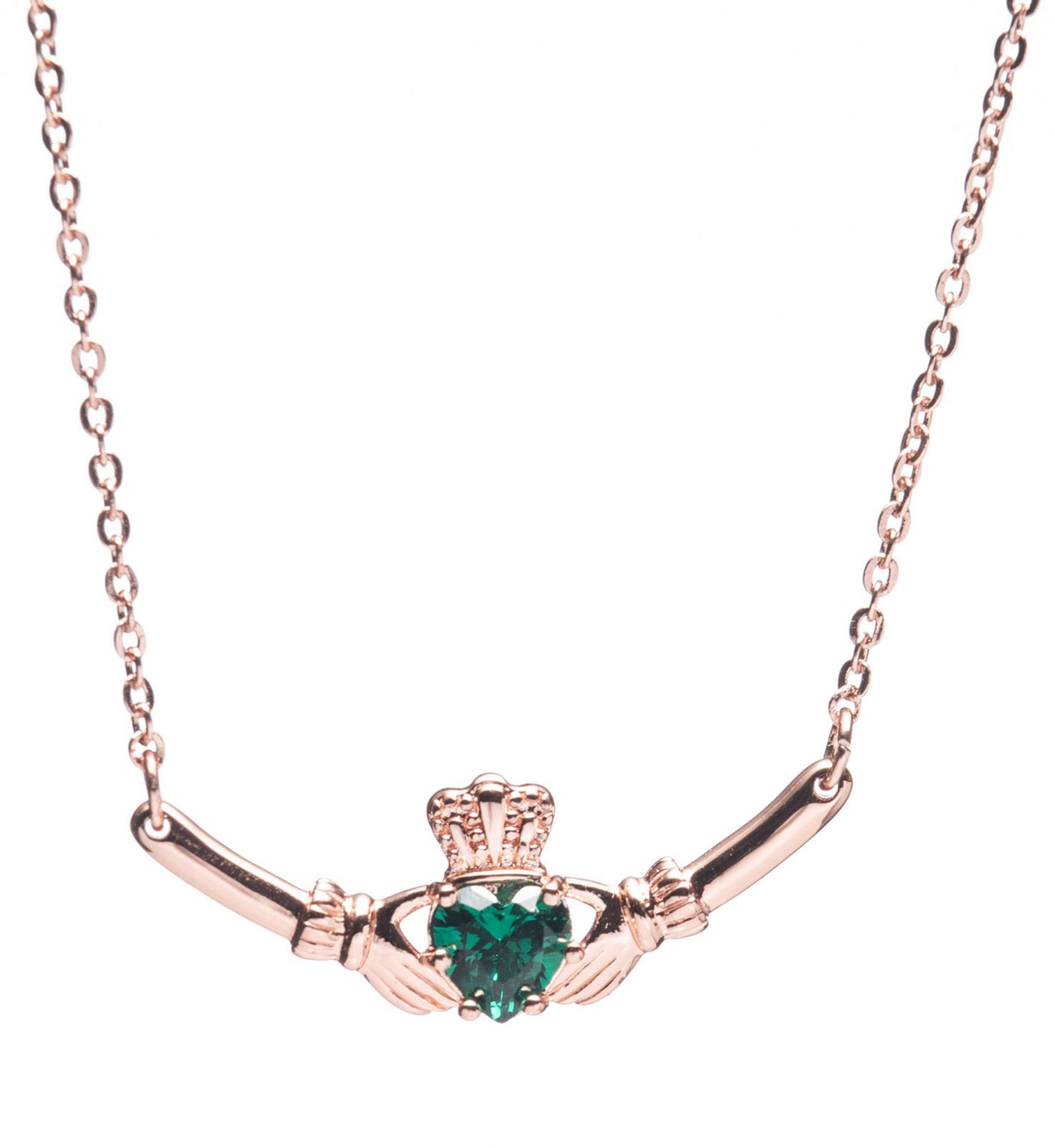 Newgrange Pendant - Claddagh Pendant with Green Stone Collection