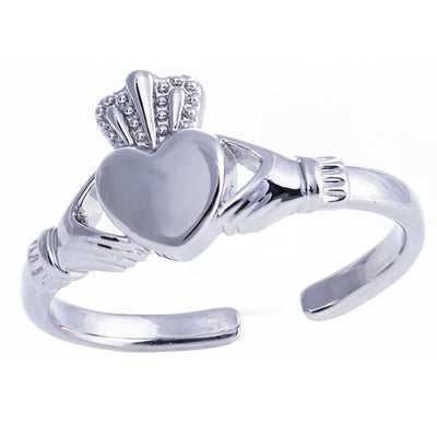 Newgrange Ring - Claddagh Silver/Silver with Green Stone