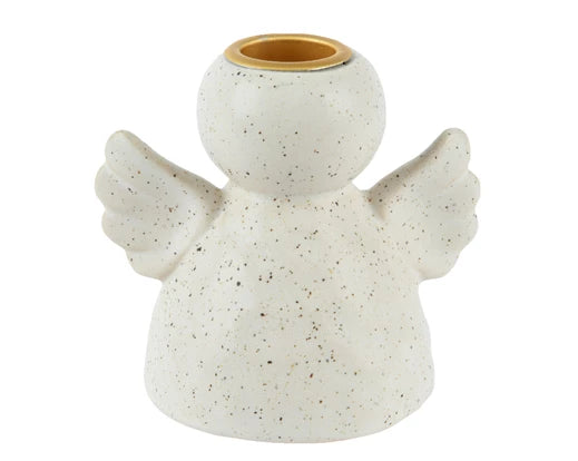 Candle Holder - Taupe Porcelain Angel
