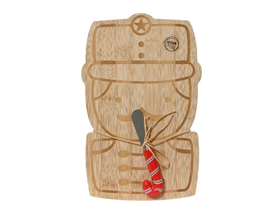 Christmas Cheese Board - Bamboo Nutcracker/Gingerbread