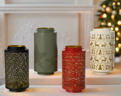 Christmas Candle Holder - Iron Round Lantern