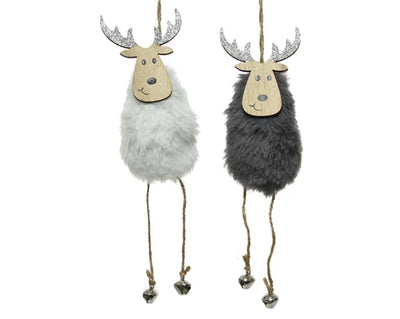 Reindeer with Faux Fur Decoration