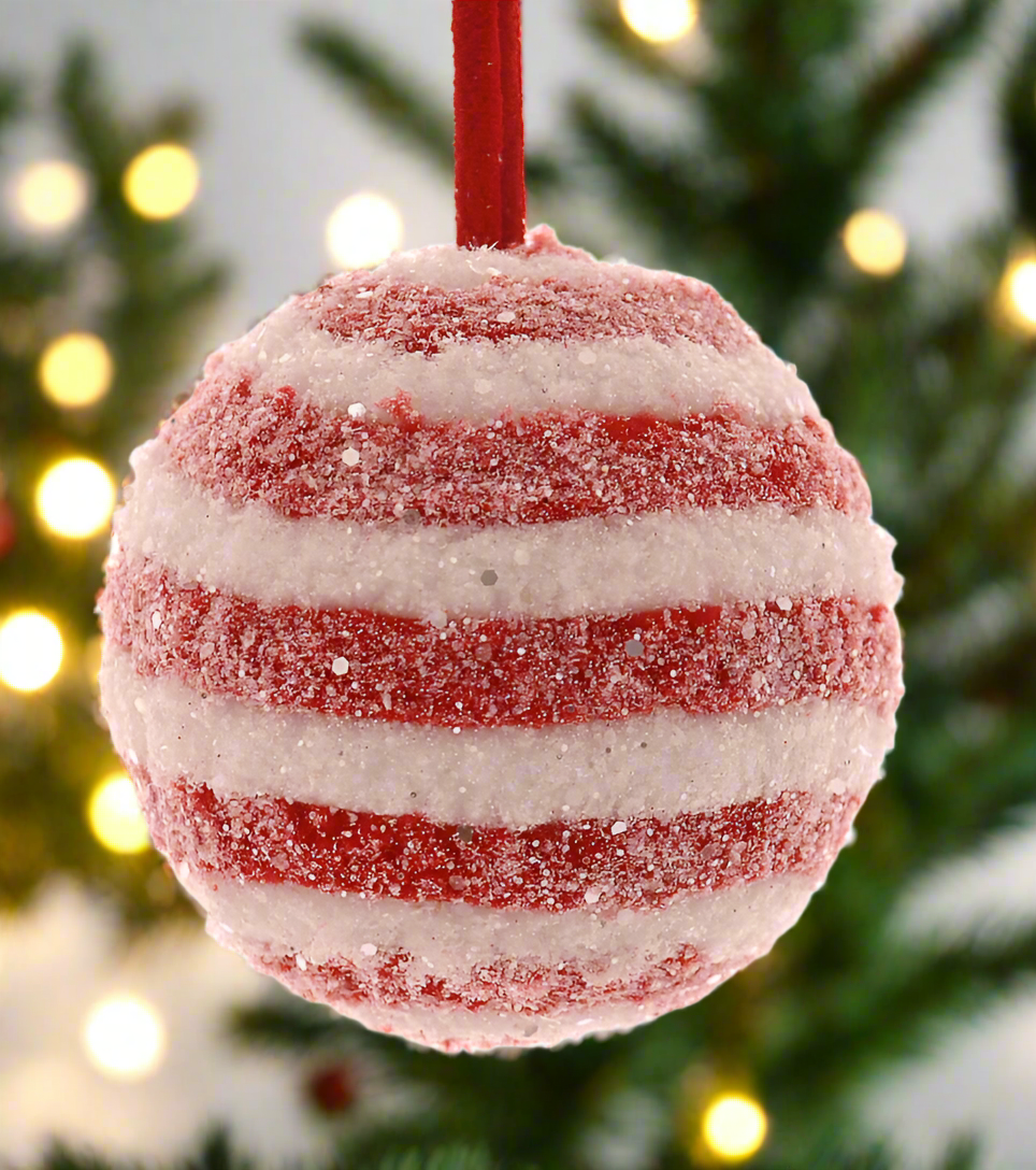 Christmas Tree Hanging Decoration - Candy Stripe Bauble