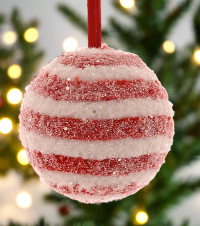 Christmas Tree Hanging Decoration - Candy Stripe Bauble