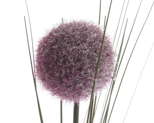Frosted Allium on Stem - White/Lilac