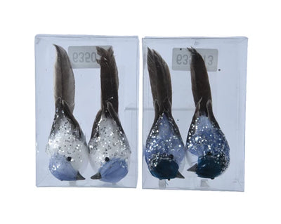 Christmas Tree Hanging Decoration - Bird Blue Glitter