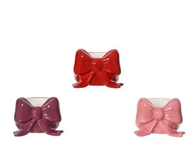 Christmas Tealight Holder - Pink/Red/Purple Bow