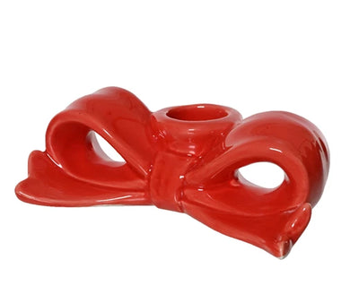 Christmas Candle Holder - Red Bow