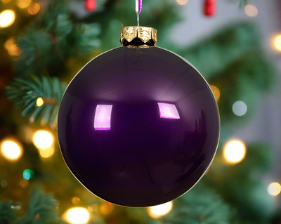 Glass Christmas Tree Hanging Decoration - Shiny Bauble Collection **Click & Collect Only**