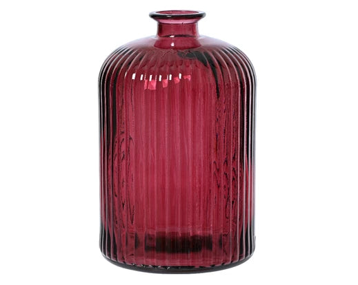 Recycled Ribbed Shiny Glass Vase **CLICK & COLLECT ONLY**