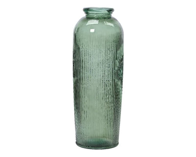 Recycled Ribbed Shiny Glass Vase **CLICK & COLLECT ONLY**