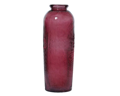 Recycled Ribbed Shiny Glass Vase **CLICK & COLLECT ONLY**