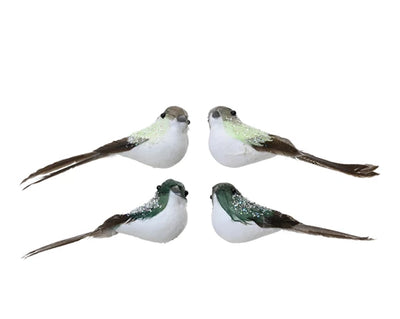 Christmas Bird on Clip - Sage Green/Bottle Green