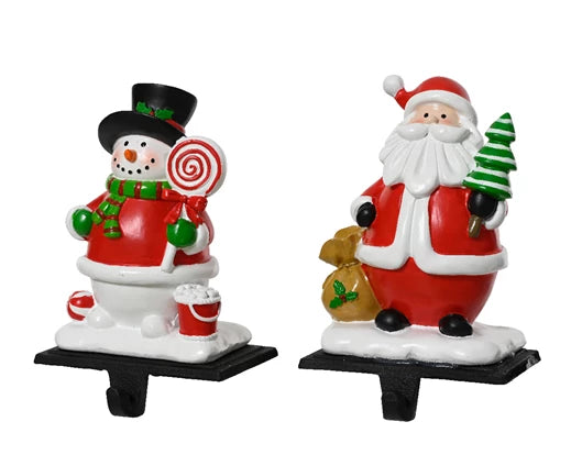 Christmas Stocking Holder - Santa Claus/Snowman